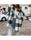 2020 jesienno-zimowa Plaid Oversize kurtki luźne codzienne kurtki Streetwear