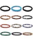 Bransoletka z paciorkami czakry mężczyzn 8mm z kamienia naturalnego Lava Rock tygrysie oko czarny onyks matowy Healing koraliki 