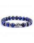 Moda AAA Royal Blue Tiger Eye męskie koraliki na bransoletkę z kamienia naturalnego budda Stretch Charm bransoletki dla kobiet m