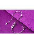 Regulowany 925 Sterling Silver Star serce uroku bransoletki i Bangle dla kobiet prezent ślubny Femme biżuteria A185