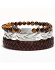Bransoletki męskie typu bangle/ze stali nierdzewnej/Vintage/skóra/modny/bransoletki bransoletki Twisted plecionki titanium przew