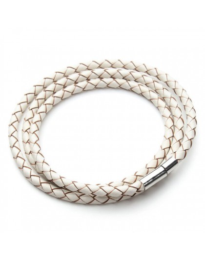 2020 New Fashion 100% pleciony pasek z prawdziwej skóry bransoletka mężczyźni kobiety zapięcia magnetyczne Charm bransoletki Pul