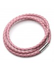 2020 New Fashion 100% pleciony pasek z prawdziwej skóry bransoletka mężczyźni kobiety zapięcia magnetyczne Charm bransoletki Pul