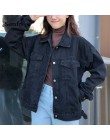 Kurtka Semfri kobiety czarna kurtka dżinsowa zimowe dżinsy płaszcz Casual Harajuku Streetwear kobiece dżinsy Vintage płaszcz Dro