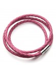 2020 New Fashion 100% pleciony pasek z prawdziwej skóry bransoletka mężczyźni kobiety zapięcia magnetyczne Charm bransoletki Pul