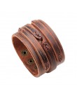 Modyle Vintage Punk Retro wielowarstwowe skórzane bransoletki męskie moda plecione ręcznie liny bransoletki i Bangles dla mężczy