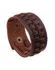 Modyle Vintage Punk Retro wielowarstwowe skórzane bransoletki męskie moda plecione ręcznie liny bransoletki i Bangles dla mężczy