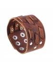 Modyle Vintage Punk Retro wielowarstwowe skórzane bransoletki męskie moda plecione ręcznie liny bransoletki i Bangles dla mężczy