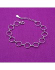 Regulowany 925 Sterling Silver Star serce uroku bransoletki i Bangle dla kobiet prezent ślubny Femme biżuteria A185