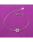 Regulowany 925 Sterling Silver Star serce uroku bransoletki i Bangle dla kobiet prezent ślubny Femme biżuteria A185