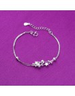 Regulowany 925 Sterling Silver Star serce uroku bransoletki i Bangle dla kobiet prezent ślubny Femme biżuteria A185