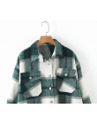 2020 jesienno-zimowa Plaid Oversize kurtki luźne codzienne kurtki Streetwear