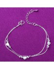 Regulowany 925 Sterling Silver Star serce uroku bransoletki i Bangle dla kobiet prezent ślubny Femme biżuteria A185