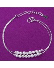 Regulowany 925 Sterling Silver Star serce uroku bransoletki i Bangle dla kobiet prezent ślubny Femme biżuteria A185