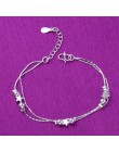 Regulowany 925 Sterling Silver Star serce uroku bransoletki i Bangle dla kobiet prezent ślubny Femme biżuteria A185