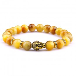 Moda AAA Royal Blue Tiger Eye męskie koraliki na bransoletkę z kamienia naturalnego budda Stretch Charm bransoletki dla kobiet m