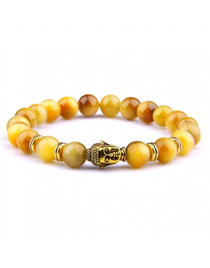 Moda AAA Royal Blue Tiger Eye męskie koraliki na bransoletkę z kamienia naturalnego budda Stretch Charm bransoletki dla kobiet m