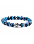 Moda AAA Royal Blue Tiger Eye męskie koraliki na bransoletkę z kamienia naturalnego budda Stretch Charm bransoletki dla kobiet m