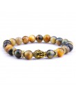 Moda AAA Royal Blue Tiger Eye męskie koraliki na bransoletkę z kamienia naturalnego budda Stretch Charm bransoletki dla kobiet m