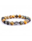 Moda AAA Royal Blue Tiger Eye męskie koraliki na bransoletkę z kamienia naturalnego budda Stretch Charm bransoletki dla kobiet m