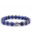 Moda AAA Royal Blue Tiger Eye męskie koraliki na bransoletkę z kamienia naturalnego budda Stretch Charm bransoletki dla kobiet m