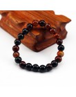 Bransoletka z paciorkami czakry mężczyzn 8mm z kamienia naturalnego Lava Rock tygrysie oko czarny onyks matowy Healing koraliki 