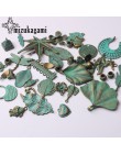 1 paczka/partia losowo mieszane Retro Verdigris patyna Plated stop cynkowy zielony Charms zawieszki dla DIY tworzenia biżuterii 