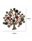 Cindy xiang kolorowe Rhinestone drzewo broszki dla kobiet 2 kolory dostępne moda w stylu Vintage elegancka broszka Pin płaszcz b
