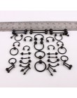 5 sztuk/partia czarny ze stali nierdzewnej brwi pępka brzuch wargi Labret Bar język kolczyk w nosie Tragus Ear piercing sztanga.