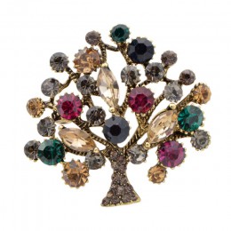 Cindy xiang kolorowe Rhinestone drzewo broszki dla kobiet 2 kolory dostępne moda w stylu Vintage elegancka broszka Pin płaszcz b