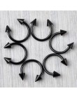 5 sztuk/partia czarny ze stali nierdzewnej brwi pępka brzuch wargi Labret Bar język kolczyk w nosie Tragus Ear piercing sztanga.
