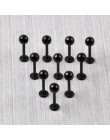 5 sztuk/partia czarny ze stali nierdzewnej brwi pępka brzuch wargi Labret Bar język kolczyk w nosie Tragus Ear piercing sztanga.