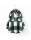 2020 jesienno-zimowa Plaid Oversize kurtki luźne codzienne kurtki Streetwear