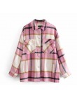 2020 jesienno-zimowa Plaid Oversize kurtki luźne codzienne kurtki Streetwear
