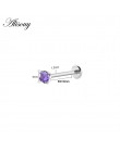 1pc stal chirurgiczna cyrkon Gem chrząstka ucha Tragus Helix Piercing Labret Lip szpilki pierścień wewnętrznie wątek 16g biżuter