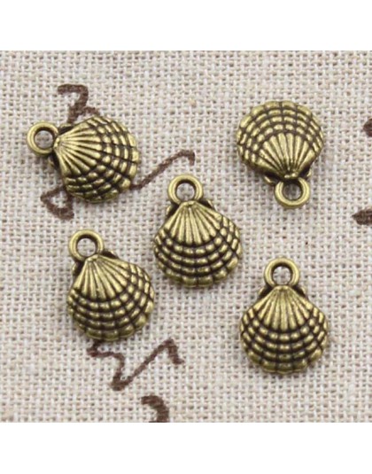 10szt Charms dwustronna urocza muszla 13x10mm antyczne wykonanie wisiorek fit, Vintage tybetański brąz, ręcznie robiona biżuteri