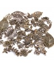 20 sztuk w stylu Vintage Metal Mix rozmiar/styl liść kwiat Charms roślin wisiorek dla tworzenia biżuterii ręcznie robiona biżute
