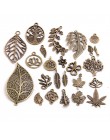 20 sztuk w stylu Vintage Metal Mix rozmiar/styl liść kwiat Charms roślin wisiorek dla tworzenia biżuterii ręcznie robiona biżute