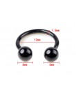 5 sztuk/partia czarny ze stali nierdzewnej brwi pępka brzuch wargi Labret Bar język kolczyk w nosie Tragus Ear piercing sztanga.