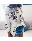 Drukuj Bomber Jacket Women Flowers Zipper Up płaszcz retro wiosna 2019 lato z długim rękawem podstawowe Plus rozmiar krótkie kur