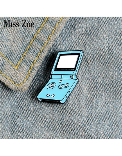 Przenośna konsola do gier emaliowane szpilki niestandardowe broszki przypinka worek na koszulę niebieska gra odznaka biżuteria p
