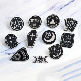 Panna Zoe Handmade czarownica Ouija księżyc Tarot książka nowy Goth Style emalia przypinka kurtka dżinsowa biżuteria prezenty br