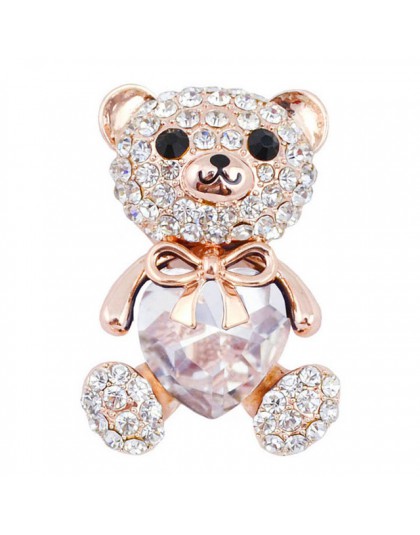 Cindy xiang 3 kolory wybierz duże kryształowe serce niedźwiedź broszka słodkie zwierząt szpilki i broszki dla kobiet elegancki p