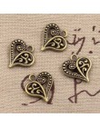 30 sztuk Charms hollow piękne serce 15x14mm handmade Craft tworzenie wisiorów fit, Vintage tybetański brąz kolor srebrny, DIY dl