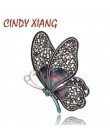 Cindy xiang Rhinestone duże motylkowe broszki dla kobiet eleganckie kolorowe owady szpilki Vintage Fashion piękne szpilki dobry 