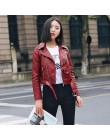 Ftlzz kurtka ze skóry sztucznej kobiety moda jasne kolory czarna kurtka motocyklowa krótka Faux skórzana kurtka motocyklowa mięk