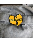 Hip-hopowy zespół emaliowany Pin żółty Logo Old School broszki Wu tang Kung Fu przypinka do klapy fajny prezent dla fanów muzyki