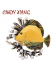 Cindy xiang kreatywna perła ryby broszki dla kobiet śliczne Party Casual spinki biżuteria płaszcz sukienka koszula akcesoria New
