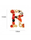 Cindy xiang styl barokowy perła litera z cyrkonią broszka alfabet broszki dla kobiet spersonalizowany projekt A S D M R G dobry 