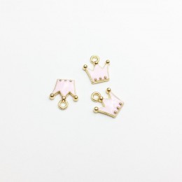 30 sztuk/paczka 11*12mm złoty kolor Tone Charm zawieszki aluminiowe emalia Charms dla DIY tworzenia biżuterii